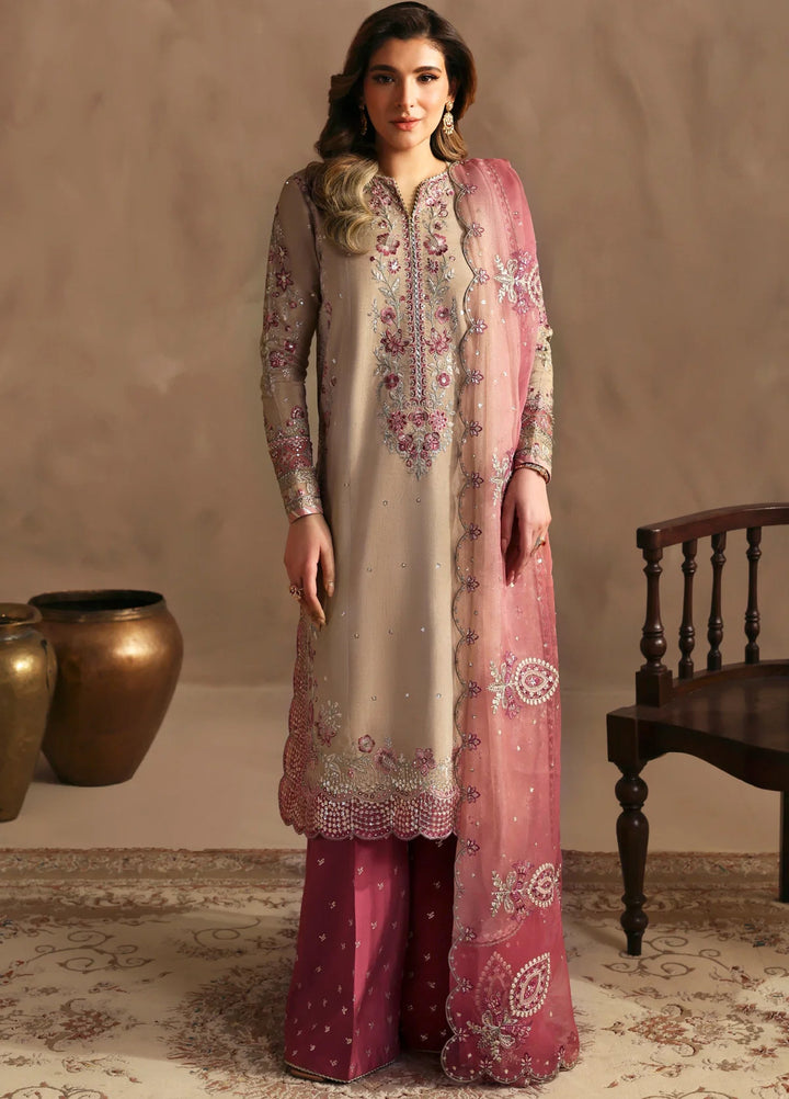Xenia Formals Unstitched Embroidered Koraen Silk 3 Piece Suit XF26UF D-1 TAEEN - Festive Collection