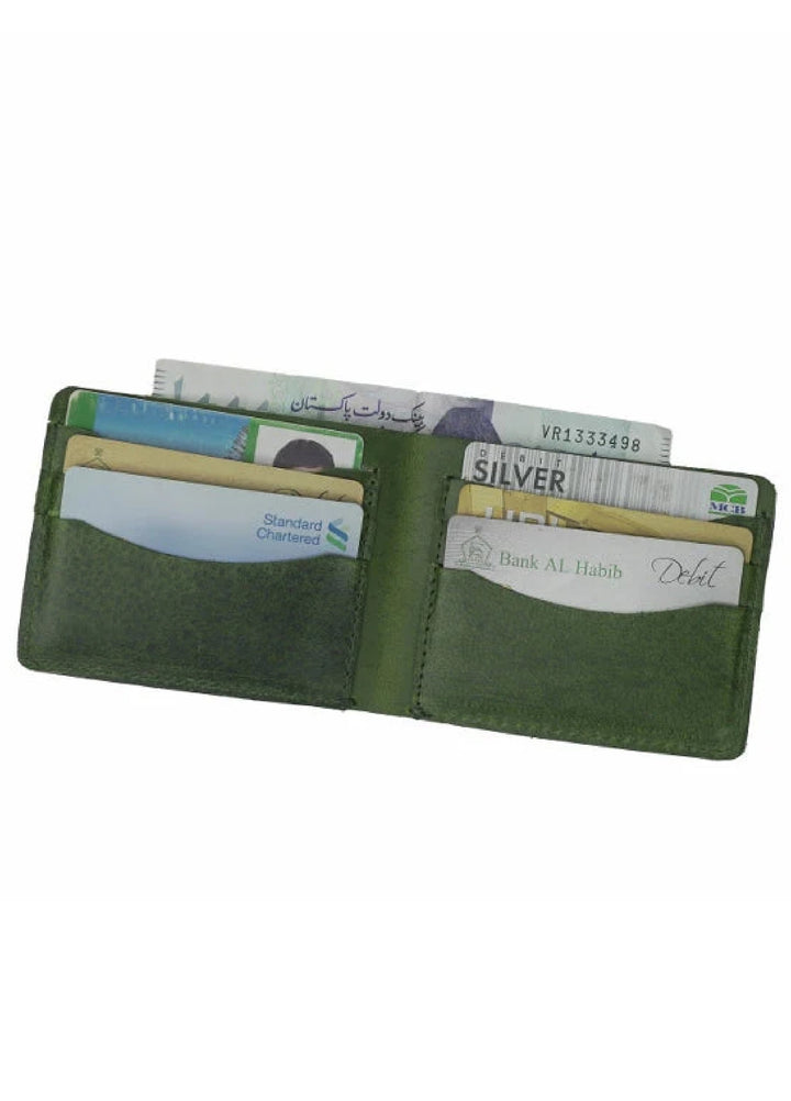 Vintage by Jild Mens Genuine Vintage Leather Wallet-Olive green S1 - Wallets Collection