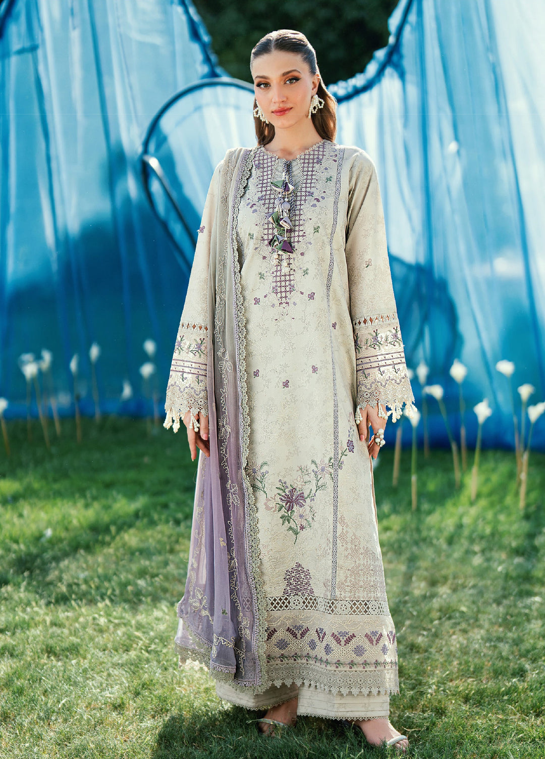 Florent Unstitched Embroidered Lawn 3 Piece Suit FL26ULE FEF-6B - Eid Collection