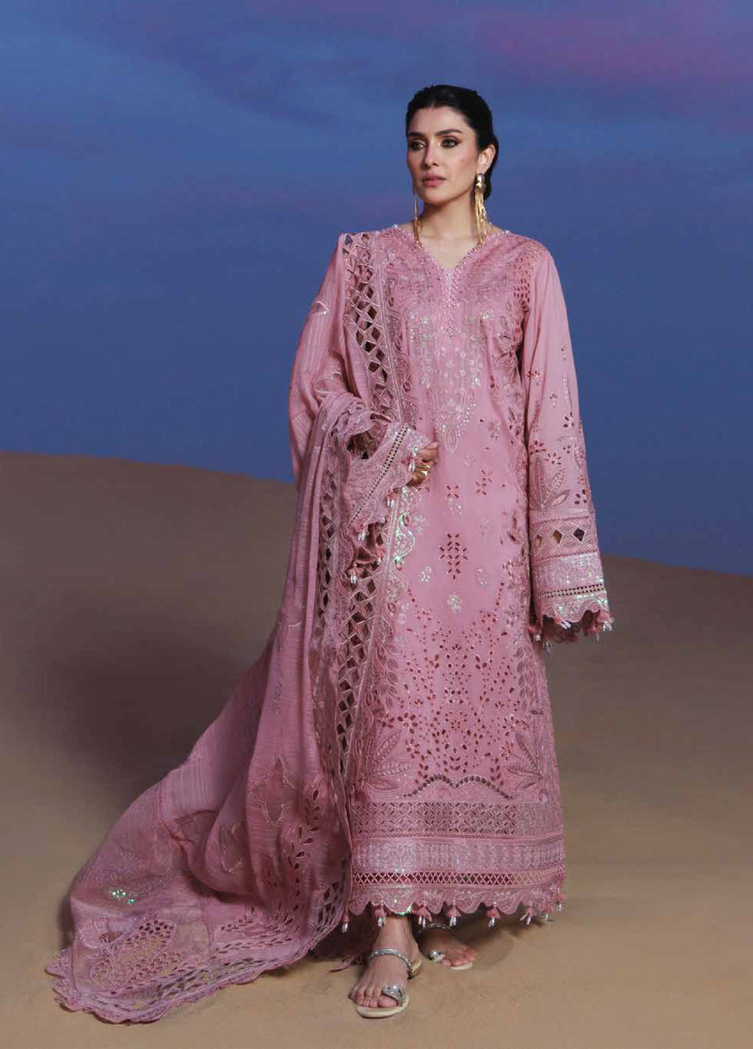 Aman by Nureh Unstitched Embroidered Luxury Lawn 3 Piece Suit NU26UA NE-232 - Festive Collection