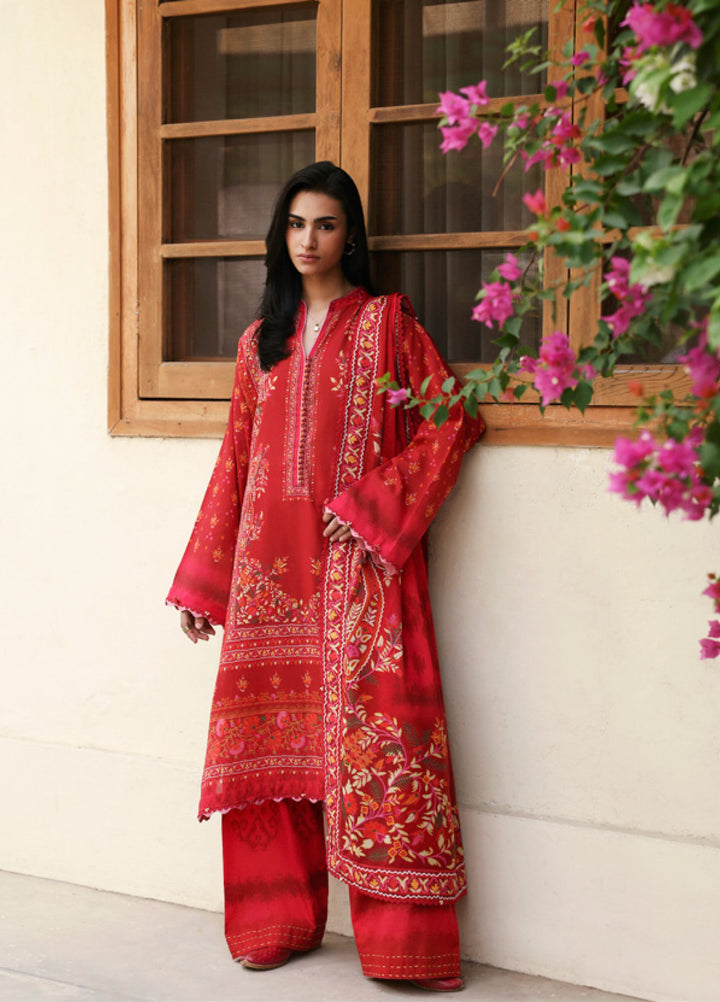 Amaya by Zaha Unstitched Printed Lawn 3 Piece Suit ZK26UAL Rosa APL26-04 - Casual Collection