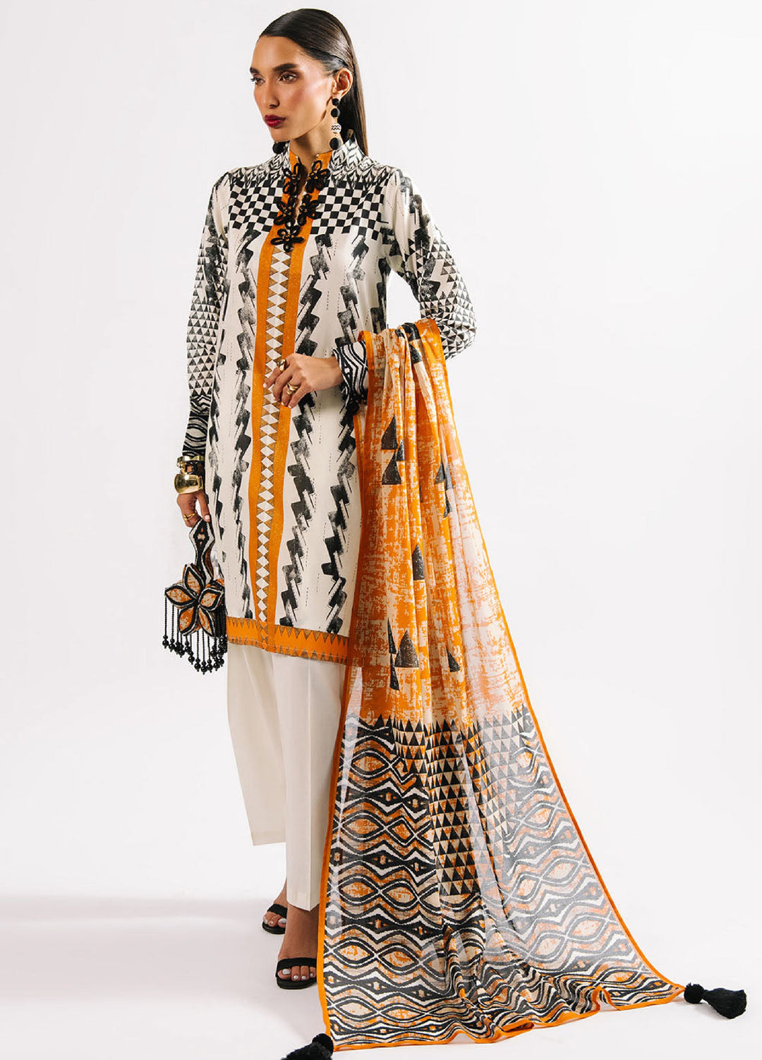 Heritage by Gul Ahmed Unstitched Printed Lawn 3 Piece Suit GA26UFH CL-62089 - Summer Collection