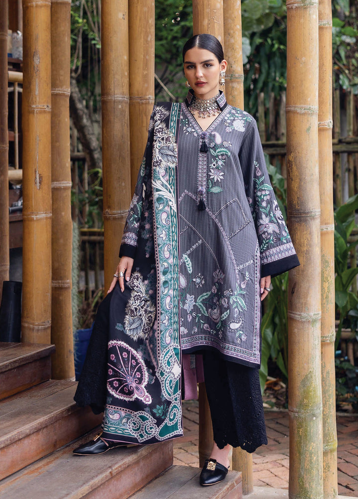 Symphony Hemline by Mushq Unstitched Karandi Embroidered 3 Piece MU25SK Silver Mist - Winter Collection