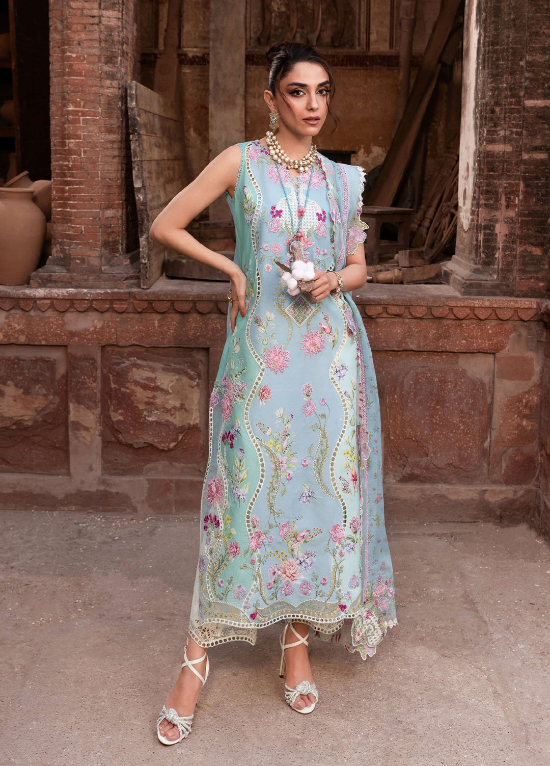 Saira Shakira Unstitched Embroidered Lawn 3 Piece Suit SSR26ULE SS-007B - Eid Collection