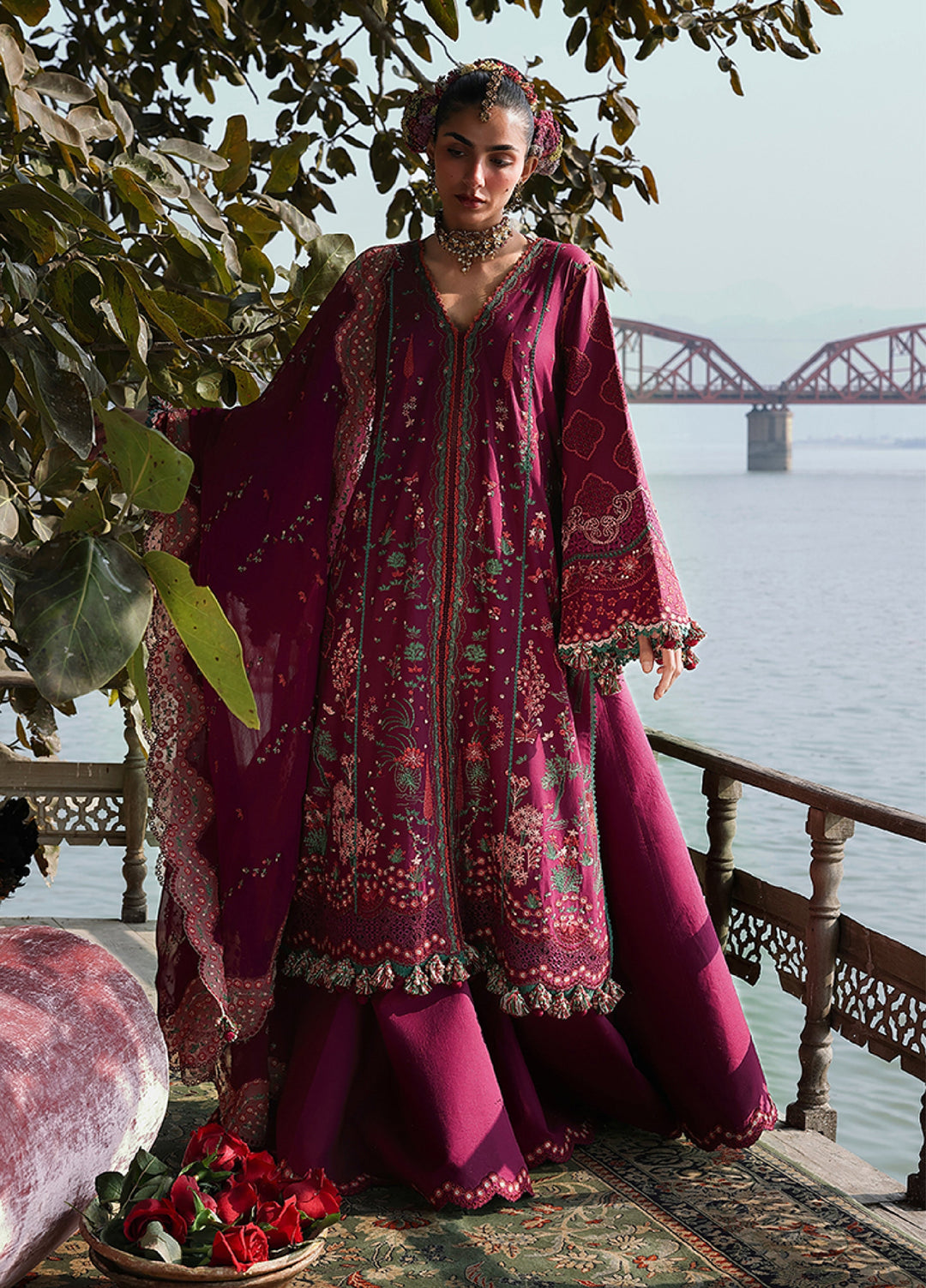 Kalabagh by Hussain Rehar Unstitched Embroidered Luxury Lawn 3 Piece Suit HR26UKL D5 Anjas - Festive Collection