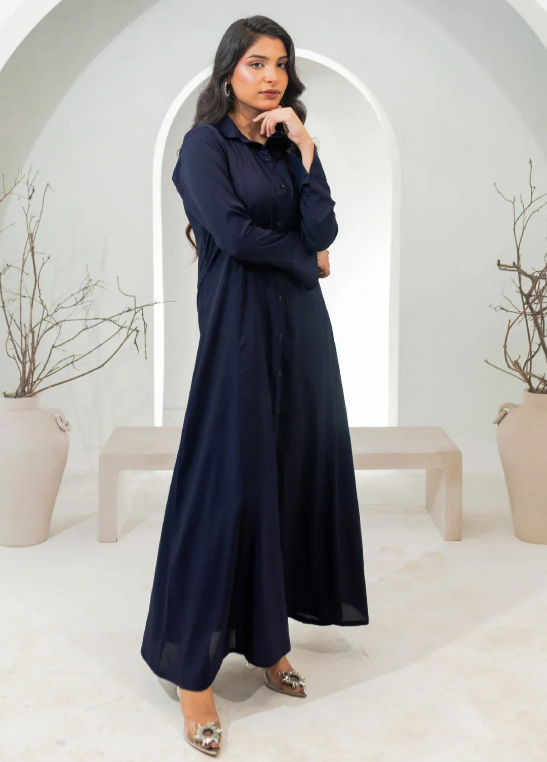 Zauk Pret Casual Wear Crepe 1 Piece French Navy - Casual Collection Maxi Dress