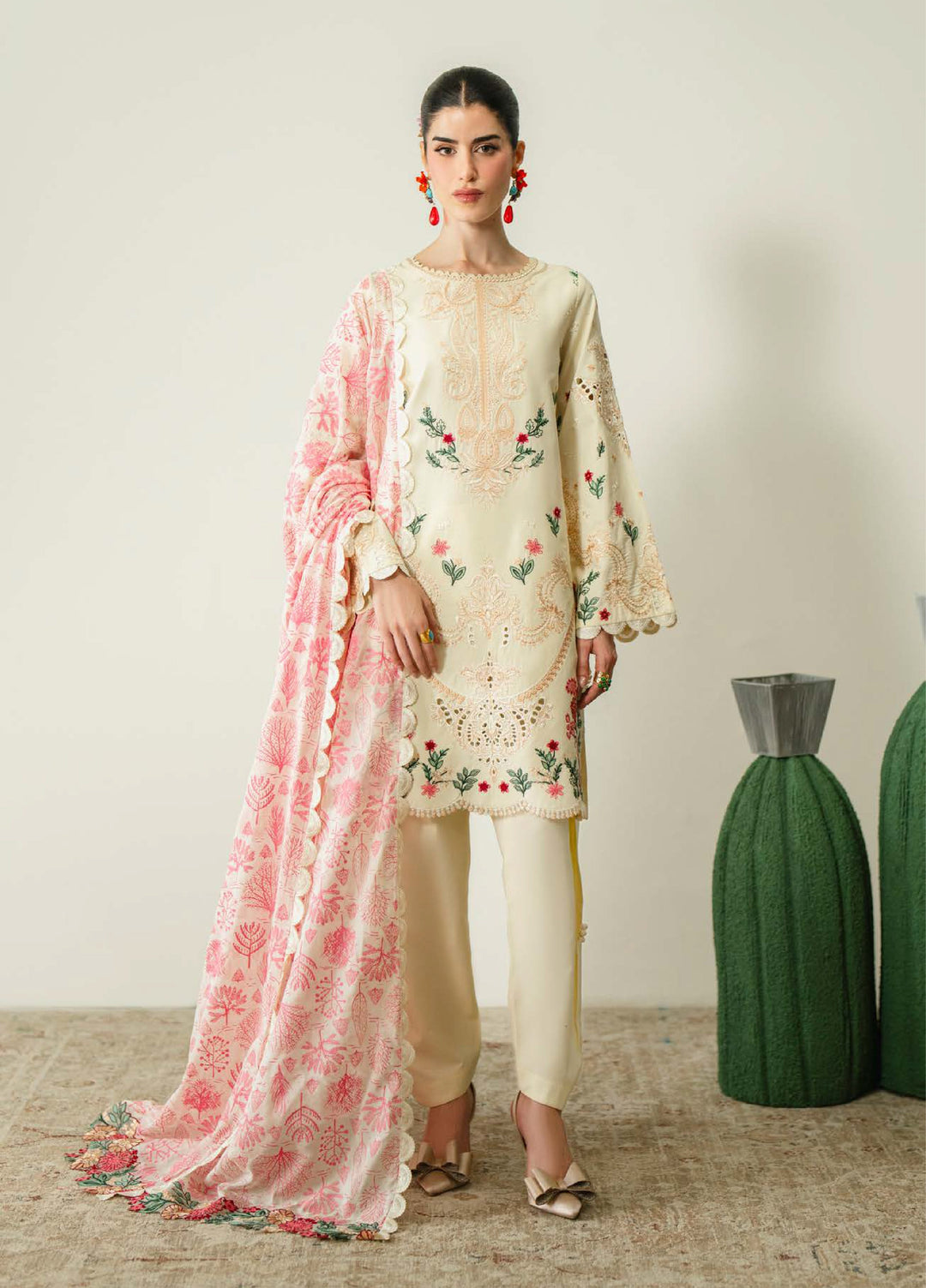 Blooming Flower by Zariya Unstitched Embroidered Lawn 3 Piece Suit ZRY26ULB MAIA ZB-60106 - Festive Collection