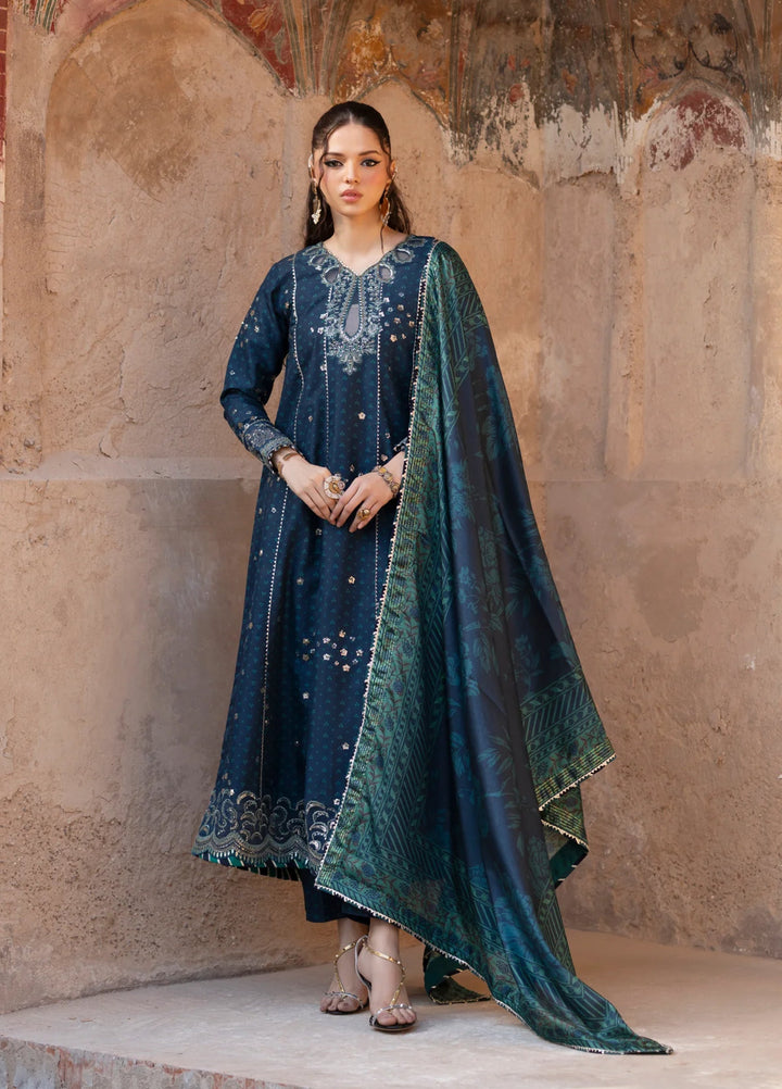 Xenia Formal Luxury Unstitched Embroidered Raw Silk Suits 3 Piece XE25FL D-03 Asmira - Formals Collection