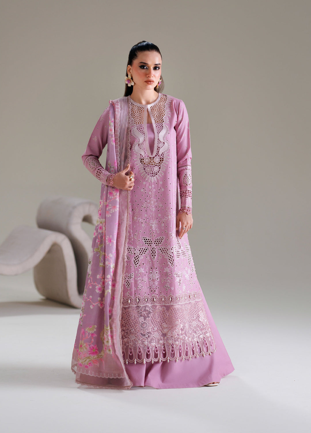 Amour by Bin Ilyas Unstitched Embroidered Lawn 3 Piece Suit BI26ULA 181B - Festive Collection