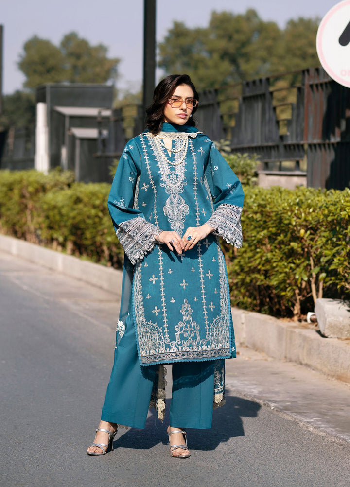 Broadway by Mahnur Unstitched Embroidered Lawn 3 Piece Suit MN26UB BW-010 - Summer Collection