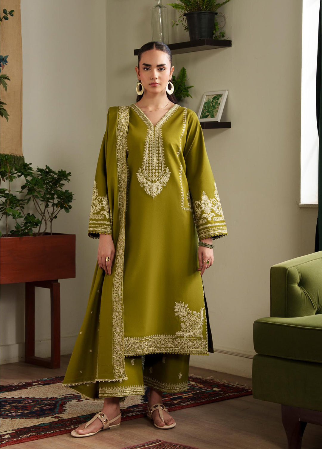 RajBari Women RTW Embroidered Lawn 3 Piece Suit RB26PLE Zimal (10) - Eid Collection