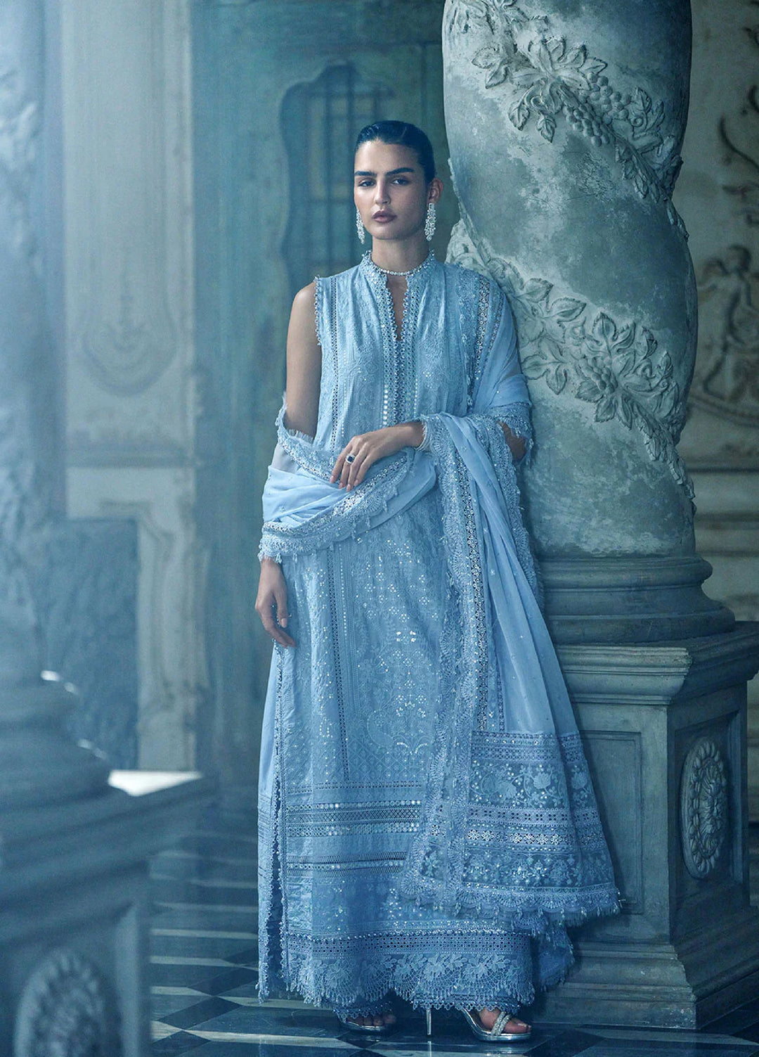 Minor Defect - Sobia Nazir Unstitched Embroidered Luxury Lawn 3 Piece Suit SN26ULE D-02 B - Eid Collection
