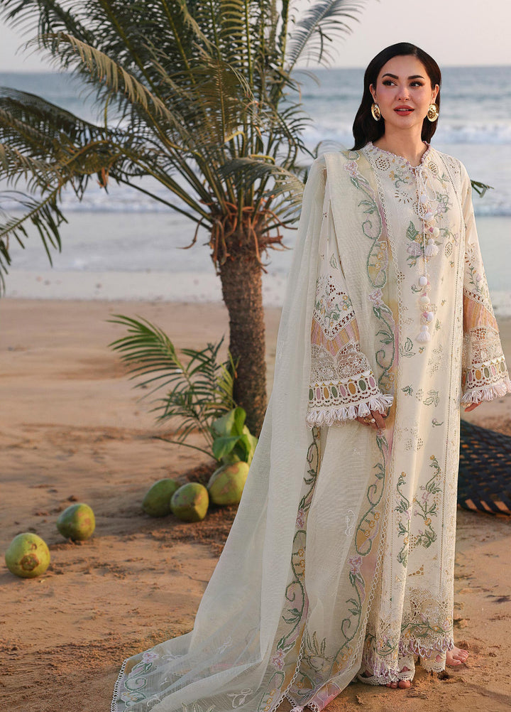 Sahil by Qalamkar Unstitched Embroidered Luxury Lawn 3 Pcs Suit QLK26US SA-10 Ilara - Summer