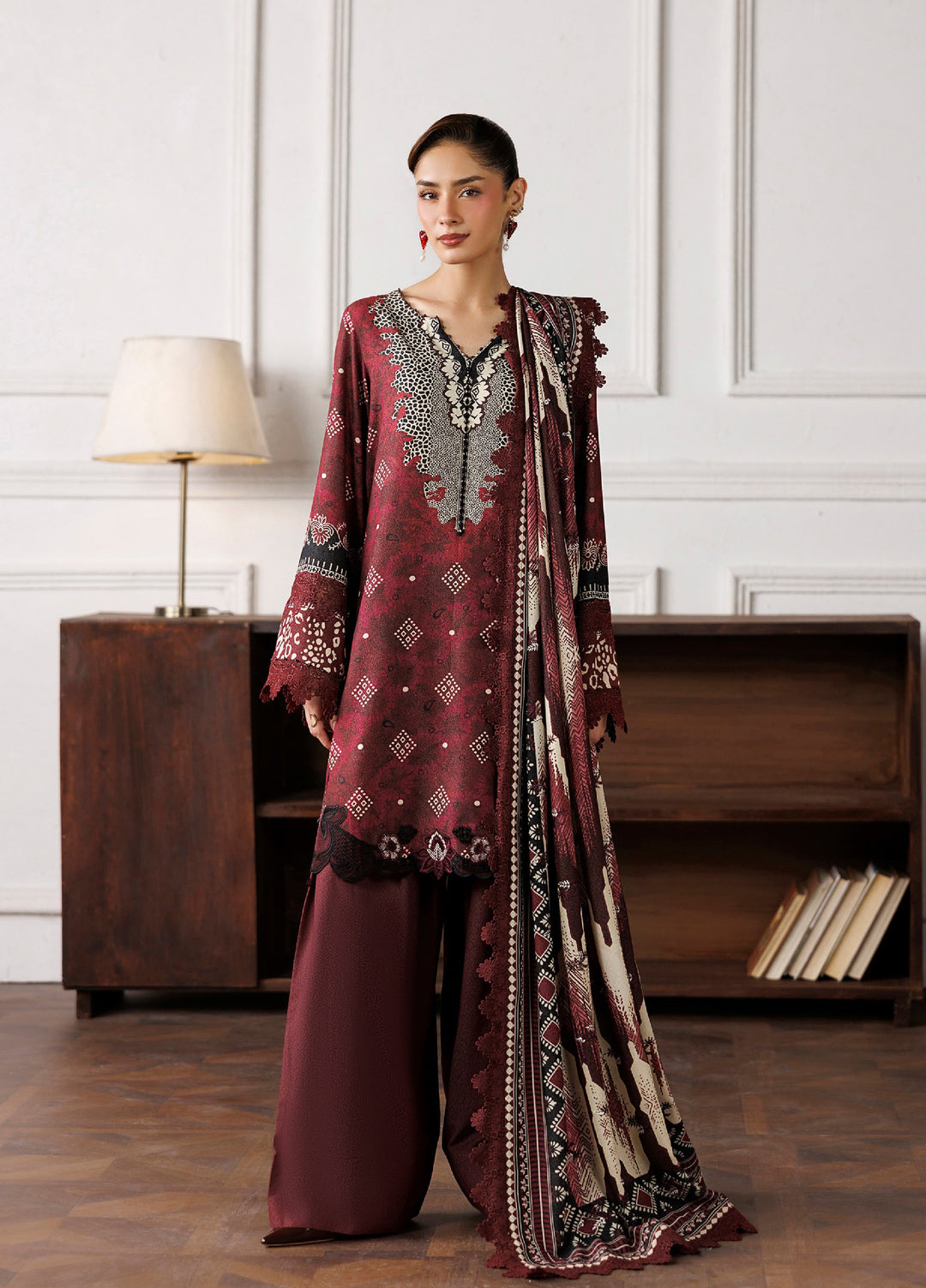 Kaya by Daria Unstitched Embroidered Karandi 3 Piece Suit DN26UKK DA-128 - Casual Collection