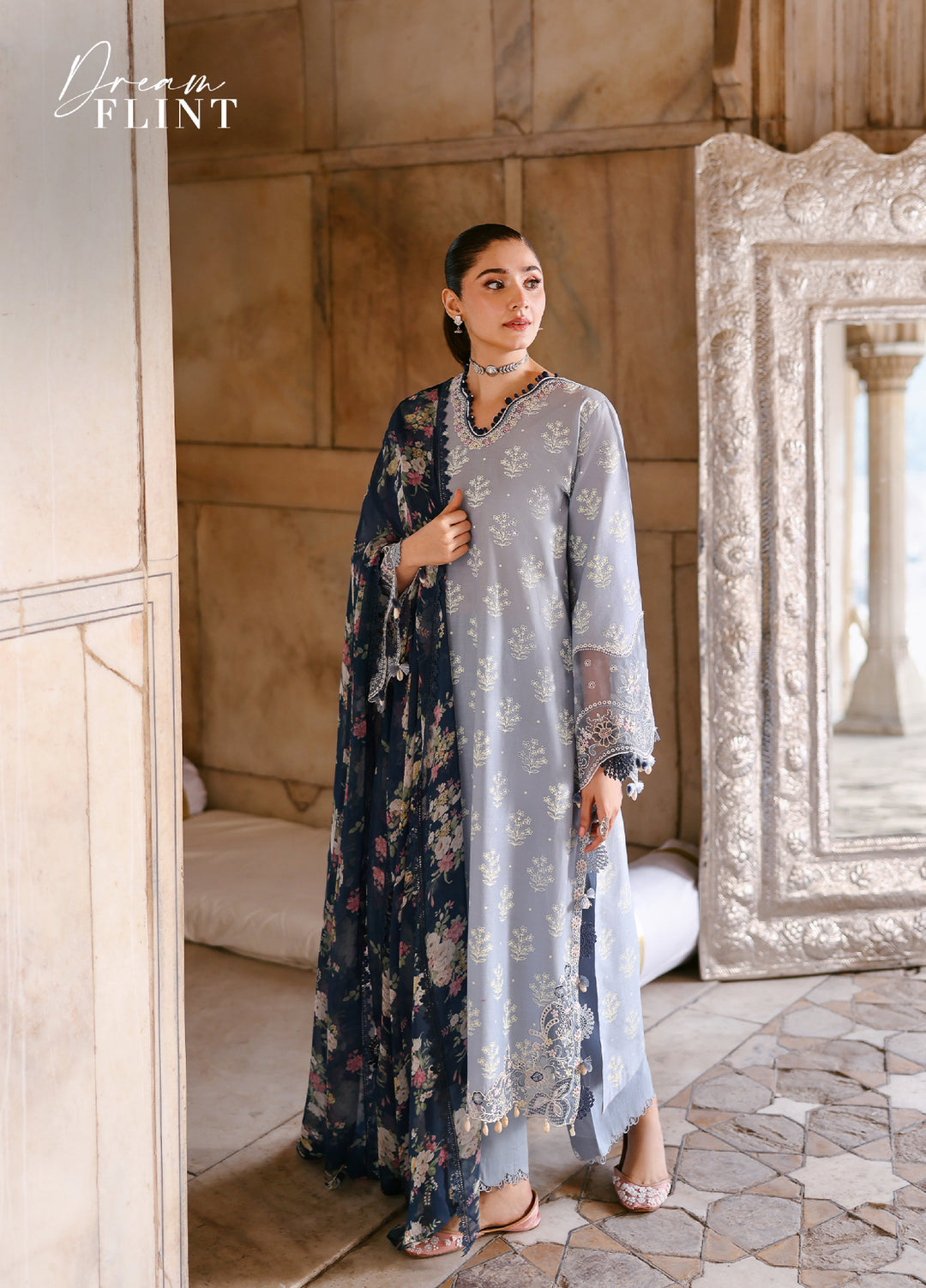 Cross Stitch Unstitched Embroidered Premium Lawn 3 Piece Suit CS26UCPL D13 DREAM FLINT - Eid Collection