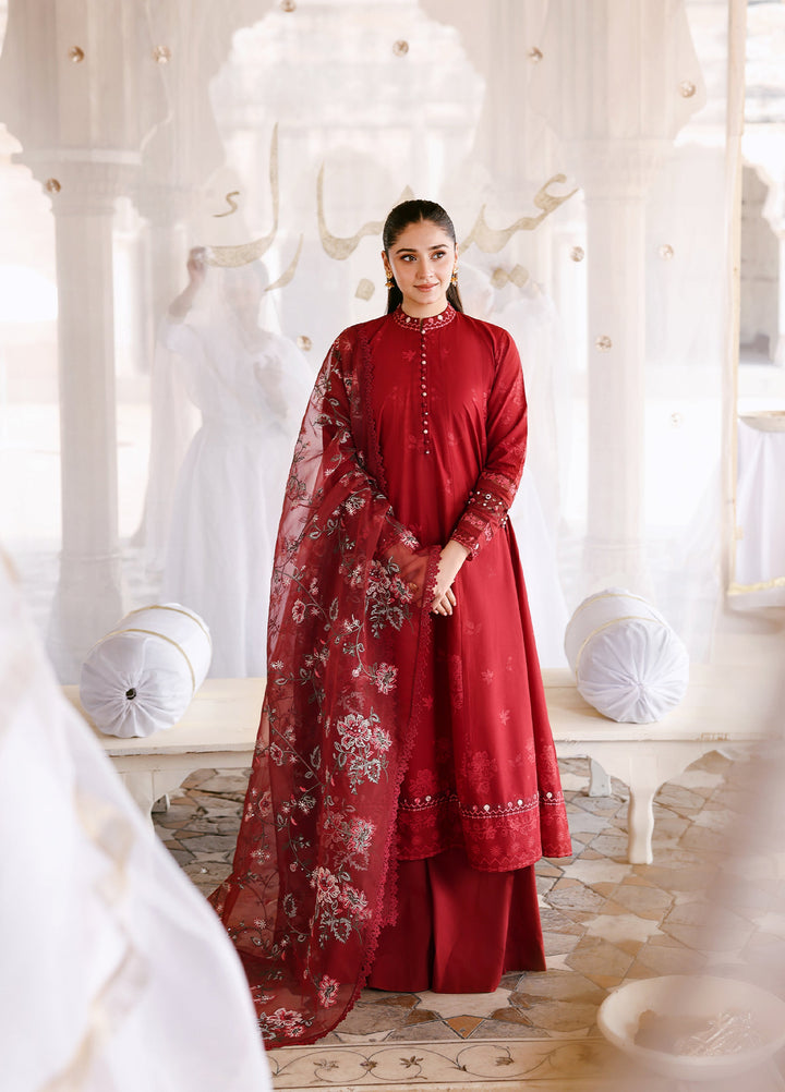 Cross Stitch Unstitched Embroidered Premium Lawn 3 Piece Suit CS26UCPL D19 ROUGE FLARE - Eid Collection