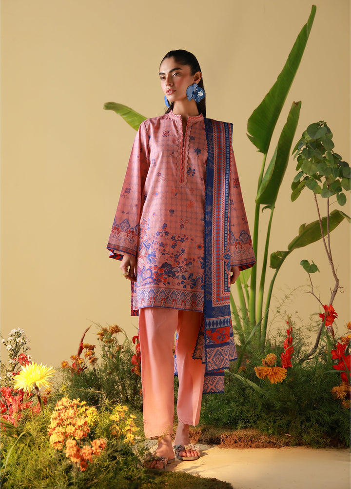 Mirha by Sahar Unstitched Printed Lawn 3 Piece Suit SS1-26-18 Blush Cobalt - Summer Collection