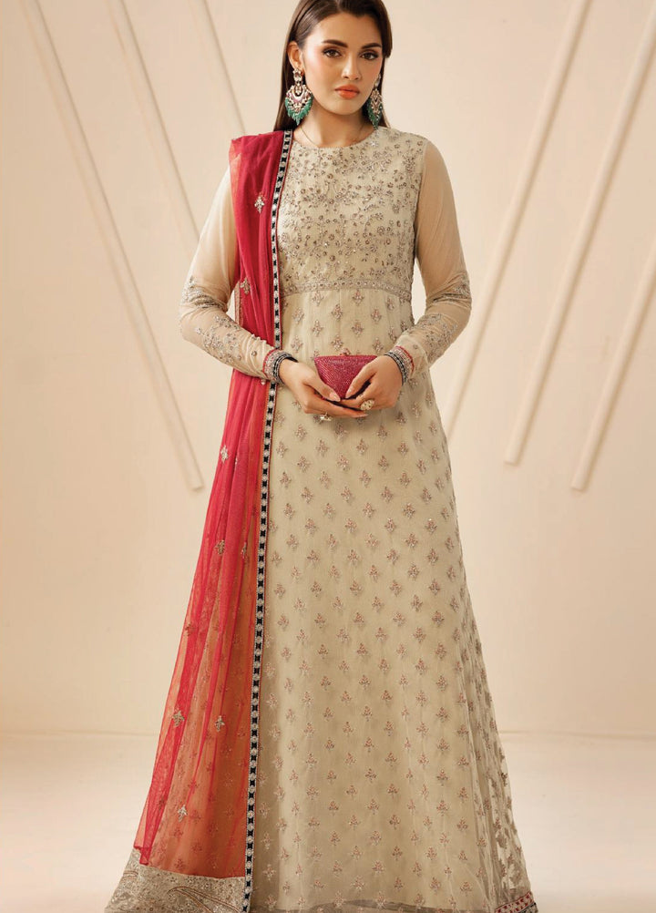 Riwayat by Zarif Unstitched Embroidered Net 3 Piece Suit ZR26URN ZRF-RC-04 SANDALI - Festive Collection