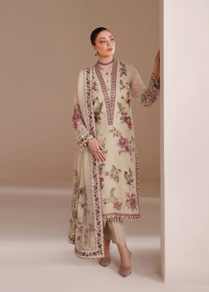 Threads by Alizeh Fashion Unstitched Embroidered Chiffon 3 Piece Suit AF26UTC D-5 Victoria - Festive Collection