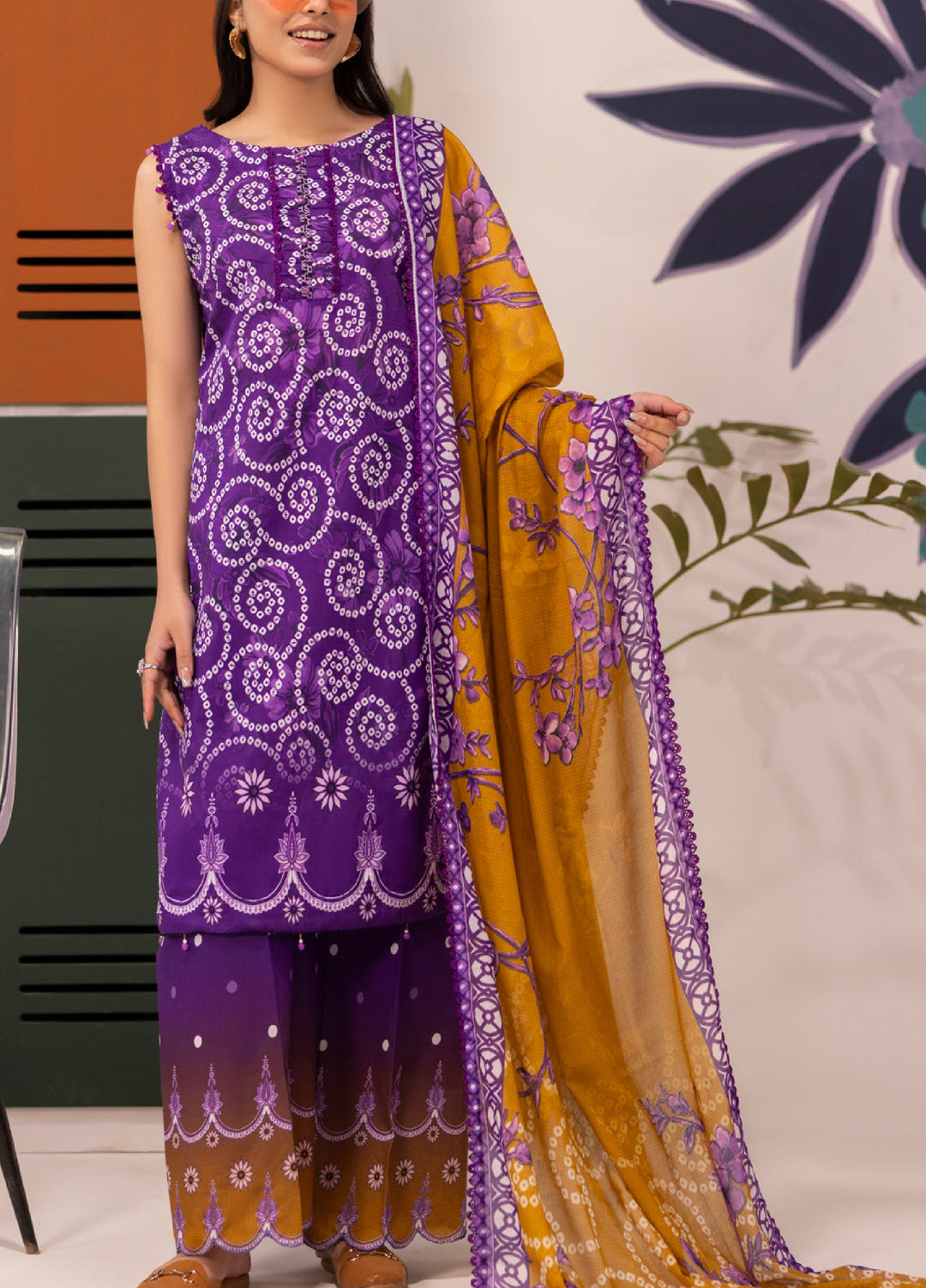 Coco Popup by Al Zohaib Unstitched Printed Lawn 3 Piece Suit AZ26UCP D-3 - Summer Collection