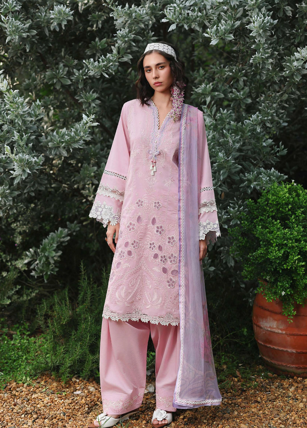 The Secret Garden by Mushq Unstitched Embroidered Lawn 3 Piece Suit MU26USG Rosewood Secret HUNSS260410 - Festive Collection