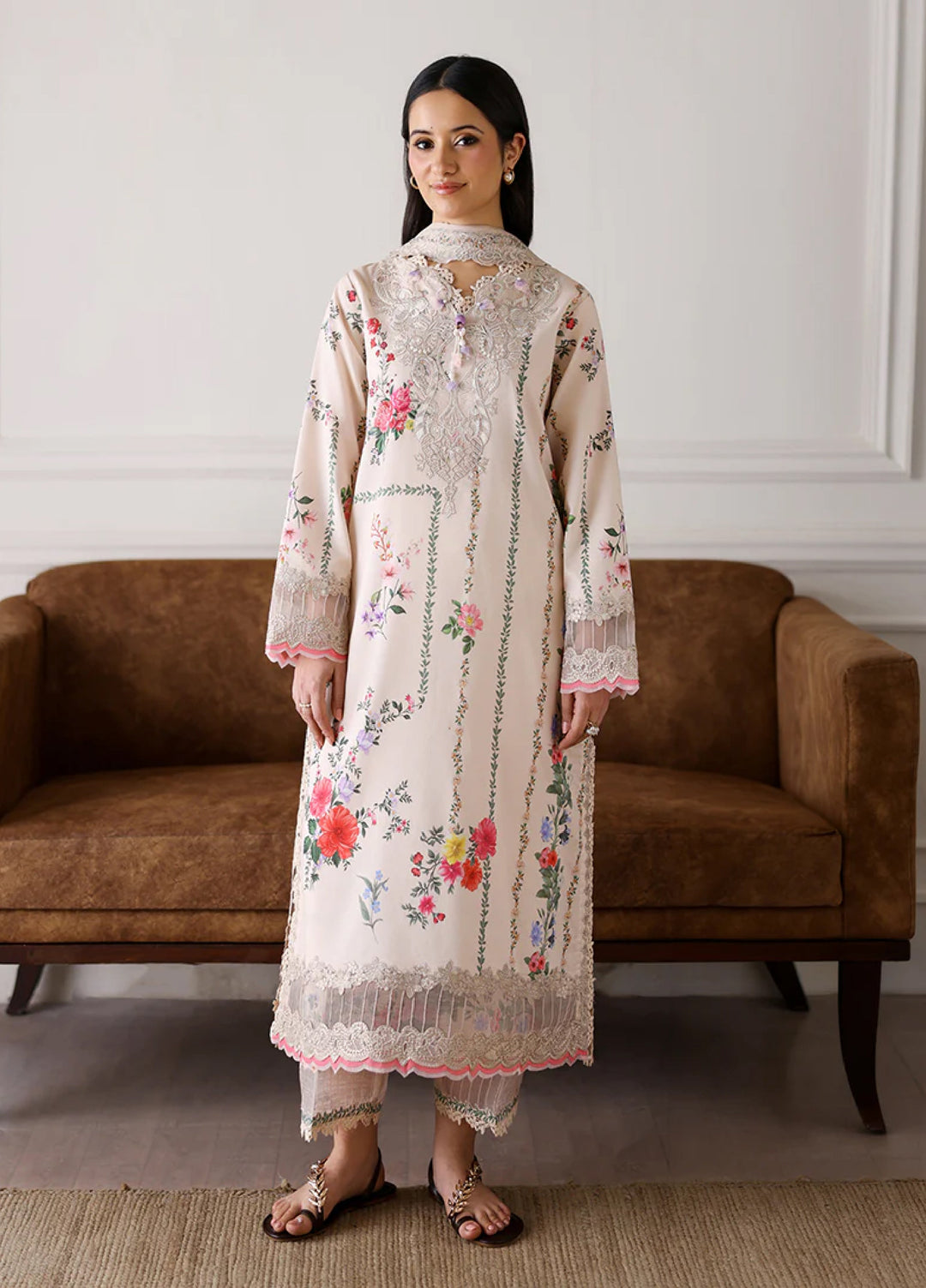Sunlit Tales by Roheenaz Unstitched Embroidered Lawn 3 Piece Suit RN26ULS Sunflare Petal RUNSS260702 - Lawn Collection