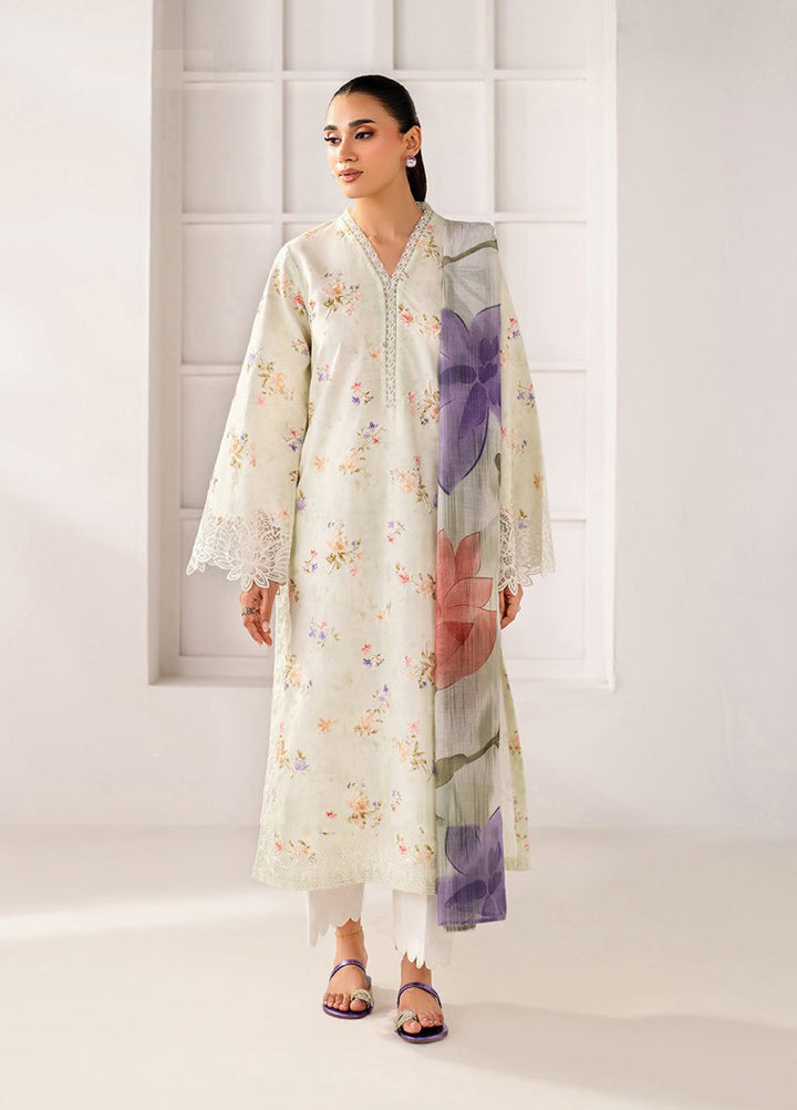 Le'essence by Xenia Formals Unstitched Embroidered Lawn 3 Piece Suit XE26UL D-07 Evra - Summer Collection