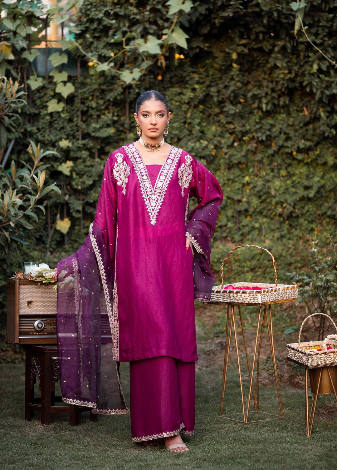 Sitaray by Reezas Women Pret Silk Embroidered 3 Piece Rang e ishq - Festive Collection