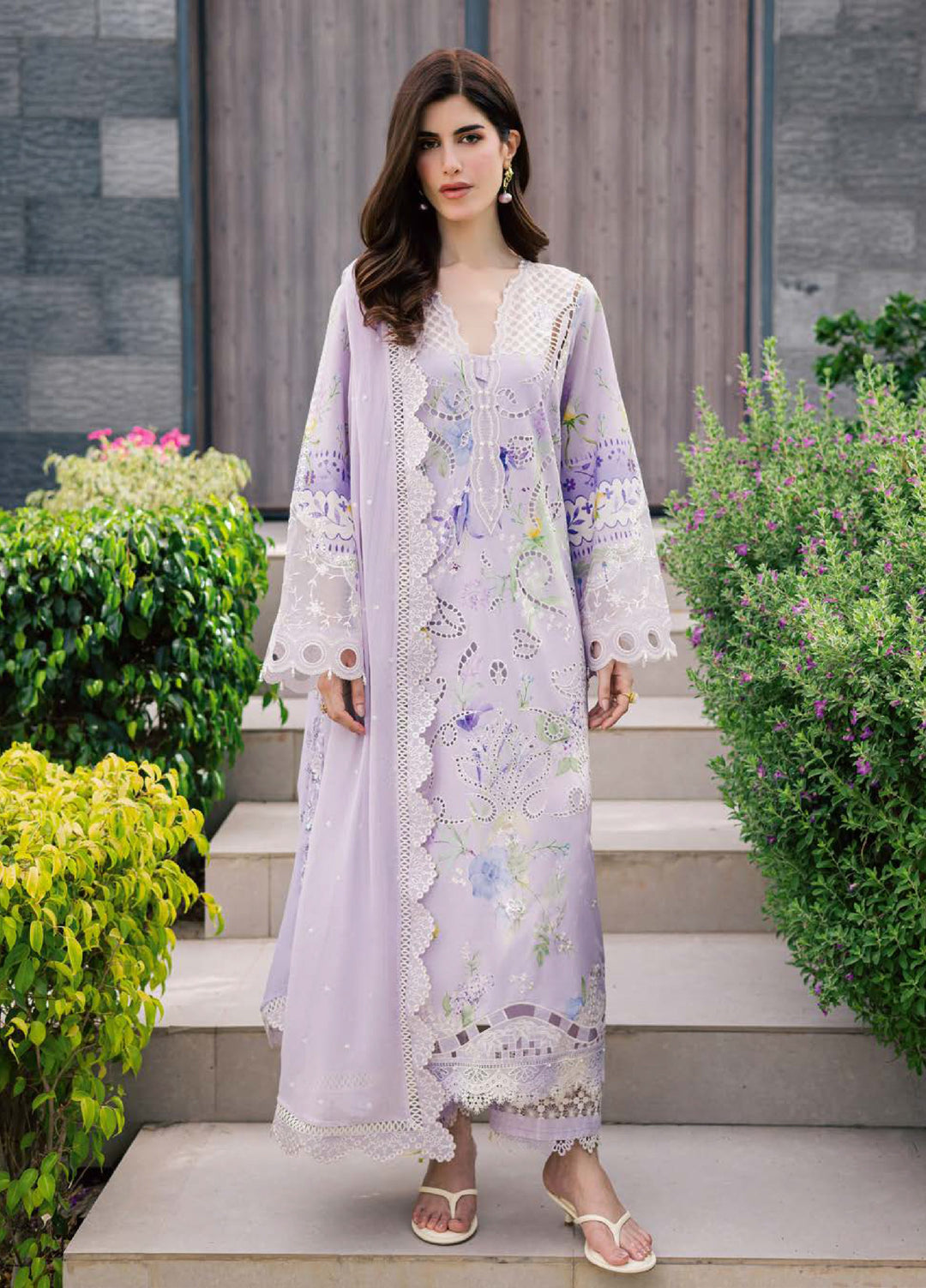 Lily May by Nureh Unstitched Embroidered Lawn 4 Piece Suit NU26ULL NE-258 - Eid Collection