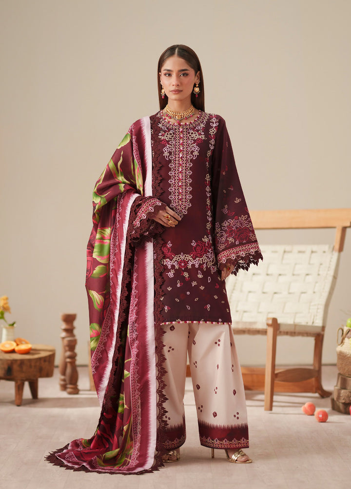 JoJo by Bin Ilyas Unstitched Embroidered Lawn 3 Piece Suit BI26UJJ D-81B - Summer Collection