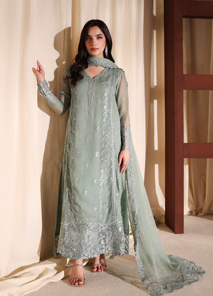 Azure Unstitched Embroidered Chiffon 3 Piece Suit AZ26ULC Satin Sage - Festive Collection
