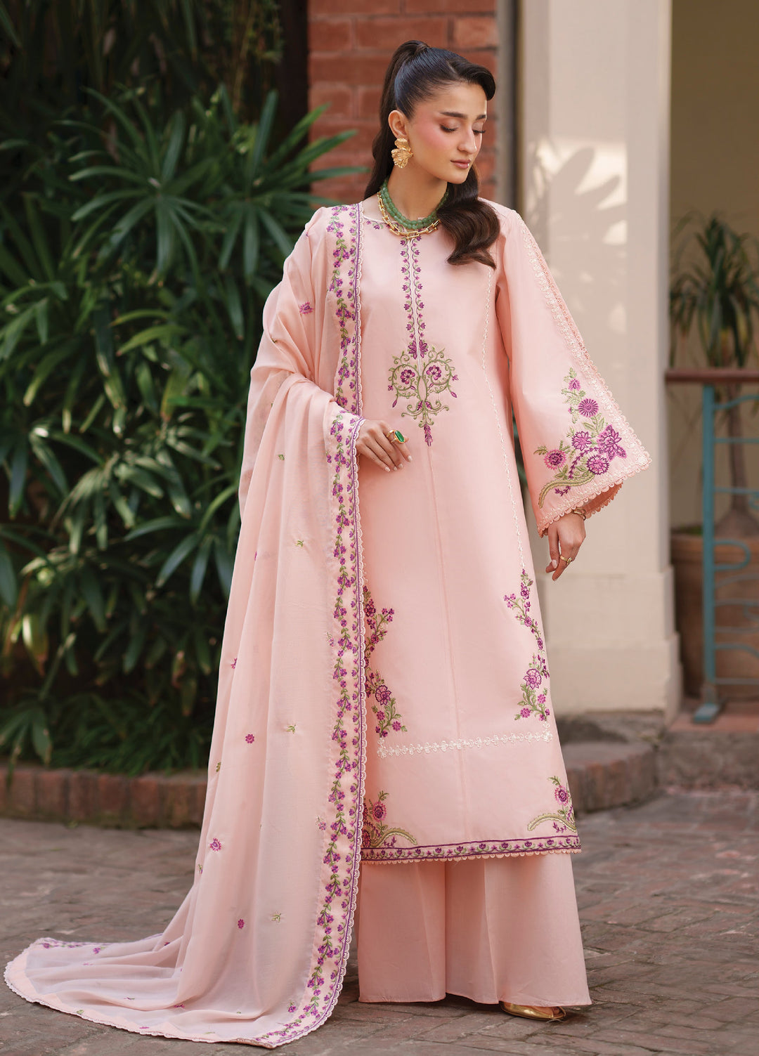 Fiona by Mahnur Unstitched Embroidered Lawn 3 Piece Suit MN26UFL F-01 - Summer Collection