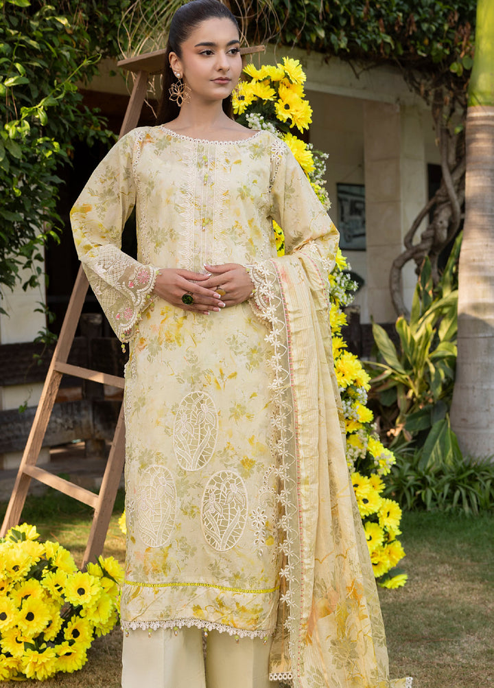 Al Zohaib Applique Kari Unstitched Embroidered Lawn 3 Piece Suit AZ26UAL D-10 - Casual Collection