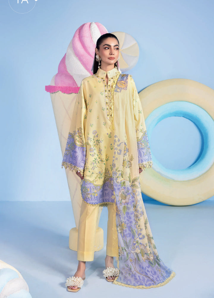 M Basics by Maria B Unstitched Embroidered Lawn 3 Piece Suit MB26UMB MB-CUSV13-1A - Summer Collection