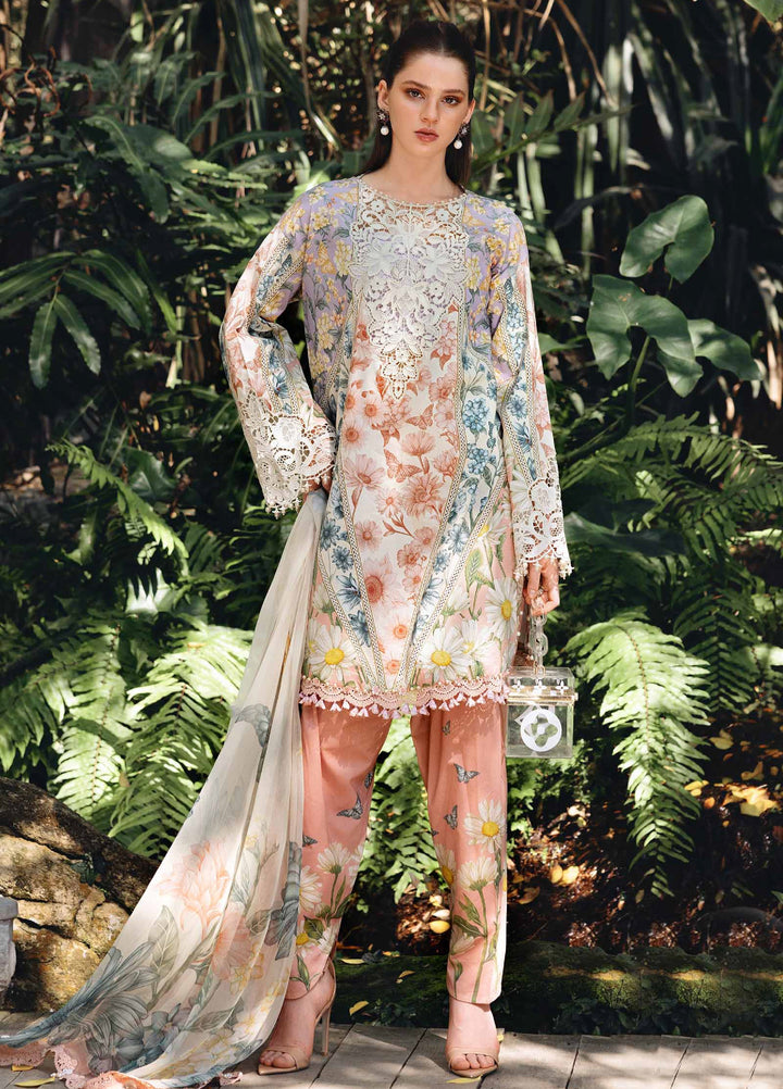 M Prints by Maria B Unstitched Printed Lawn 3 Piece Suit MB26UMP D-10 B - Summer Collection