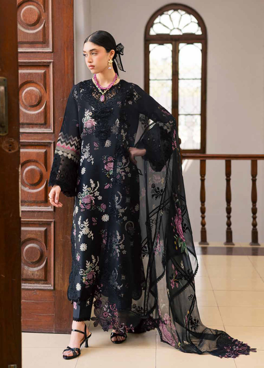 Maya by Nureh Unstitched Embroidered Luxury Lawn 3 Piece Suit NU26ULM NS-170 - Summer Collection