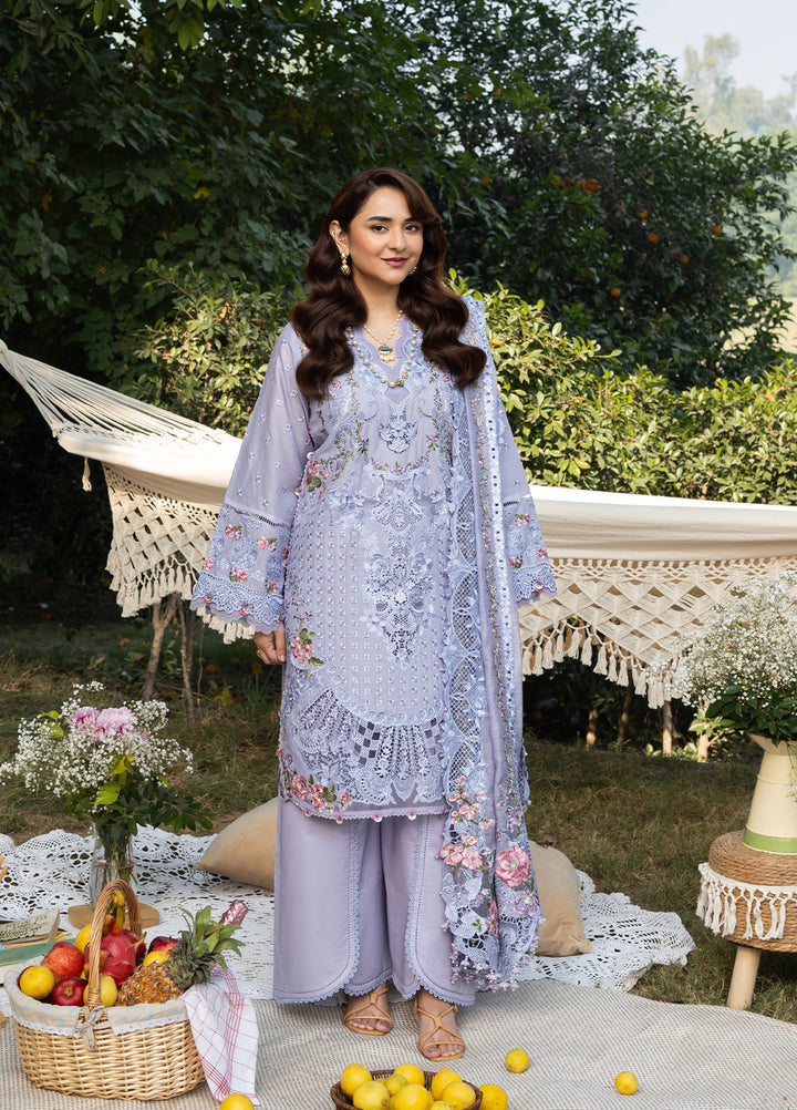 Elaf Premium Unstitched Embroidered Luxury Lawn 3 Piece Suit EL26UPL ELY-3B PARADISE - Summer Collection