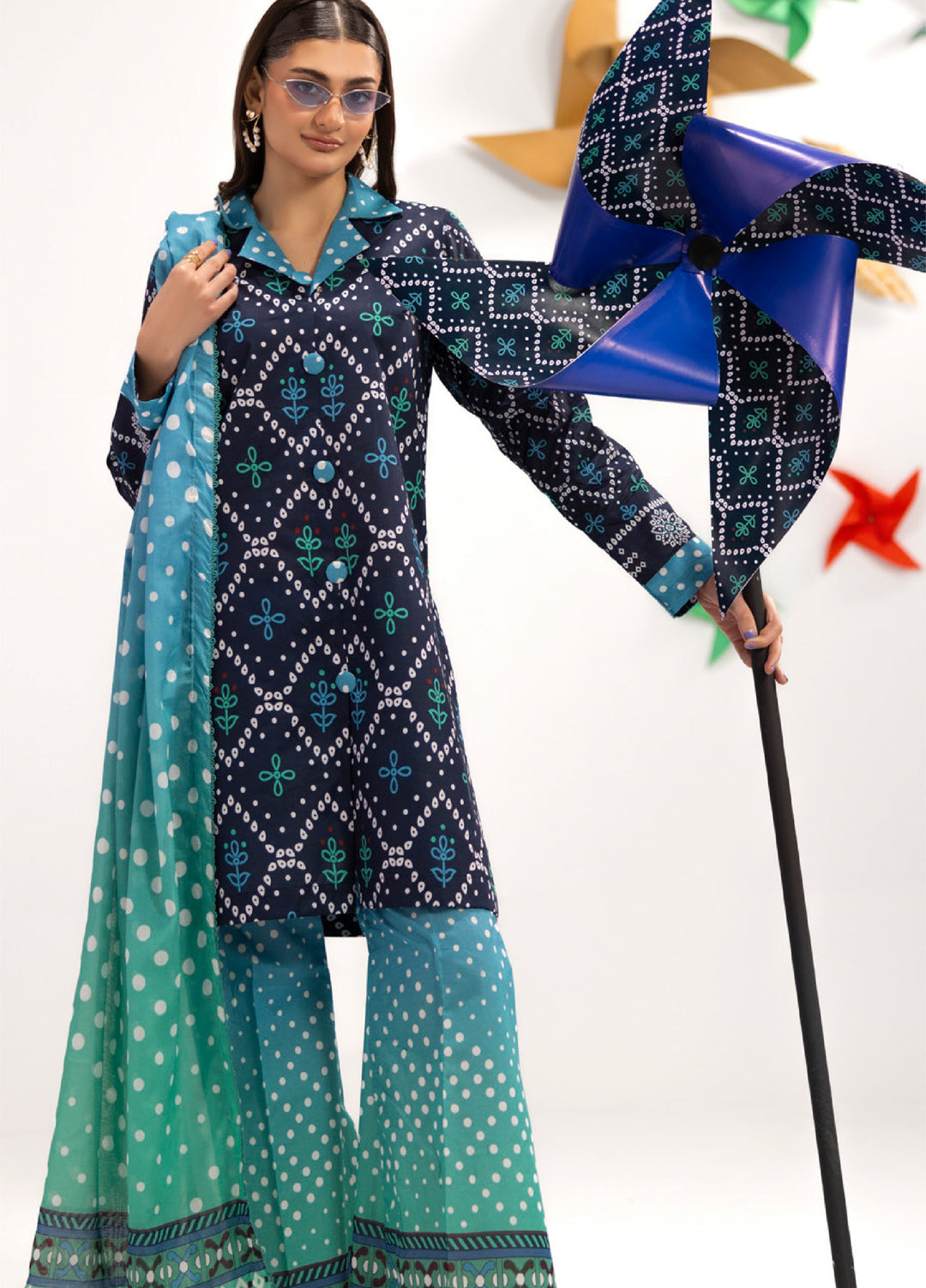 Coco Popup by Al Zohaib Unstitched Printed Lawn 3 Piece Suit AZ26UCP D-7 - Summer Collection