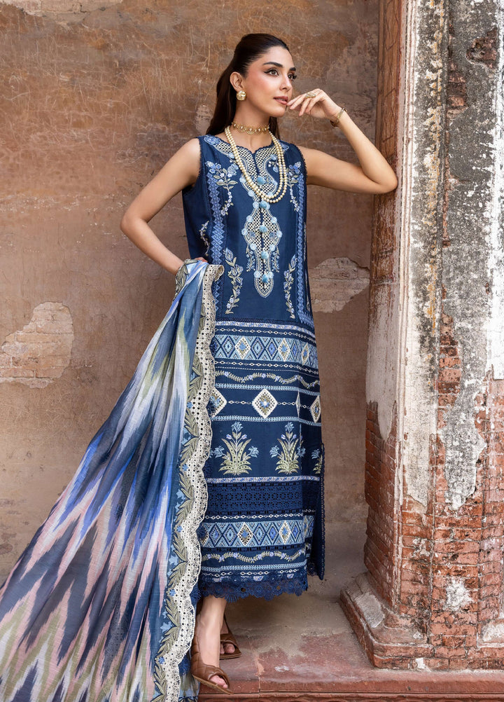 Saira Shakira Unstitched Embroidered Lawn 3 Piece Suit SSR26ULE SS-008B - Eid Collection