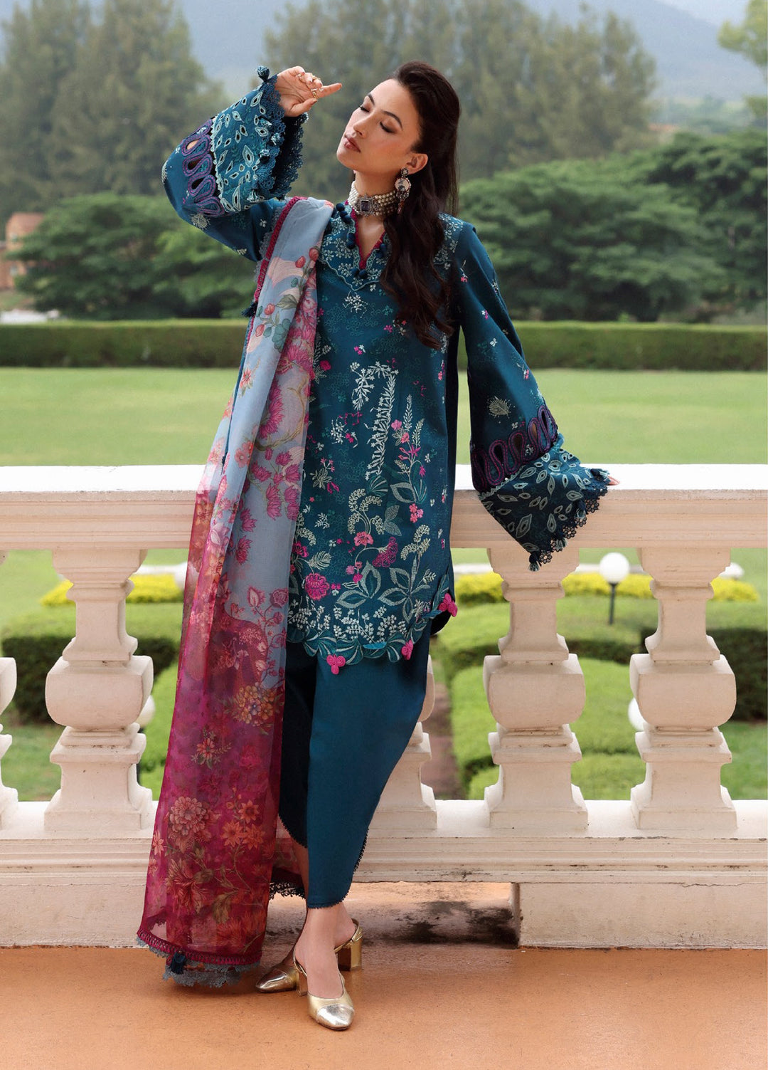 Lilas by Republic WomensWear Unstitched Embroidered Lawn 3 Piece Suit RW26ULL D-5A - Eid Collection