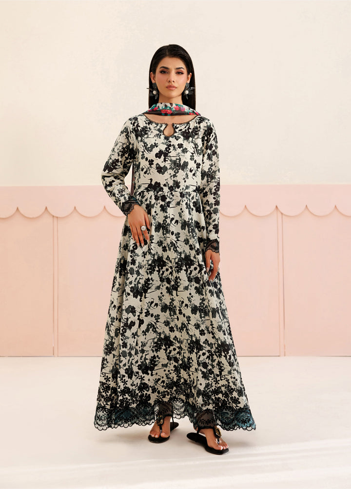 Azzal Unstitched Printed and Embroidered Lawn 3 Piece Suit AZL26UPL AZL-144 - Summer Collection