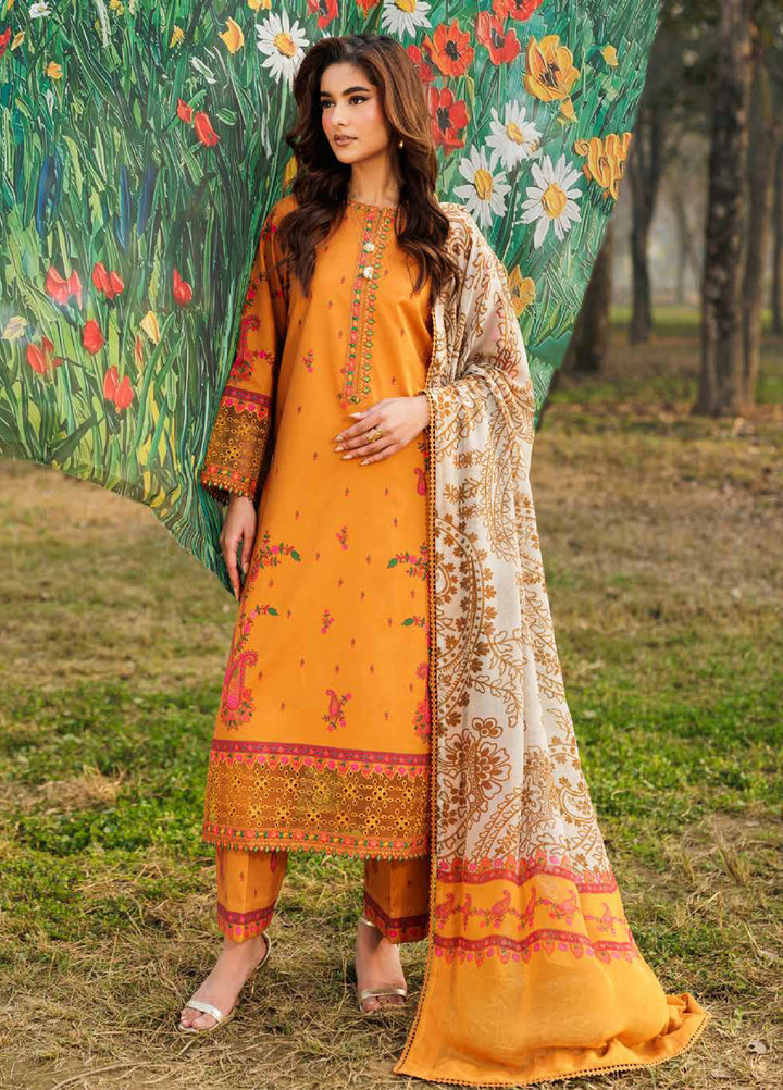 Combination by Charizma Unstitched Embroidered Lawn 3 Piece Suit CHR26UCL CC6-14 - Summer Collection