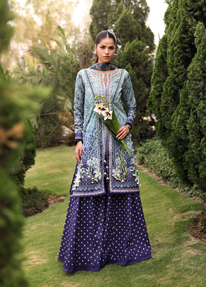 Belladore by Elaf Premium Unstitched Printed Lawn 3 Piece Suit EL26ULB Eclair EPA-5A - Summer Collection