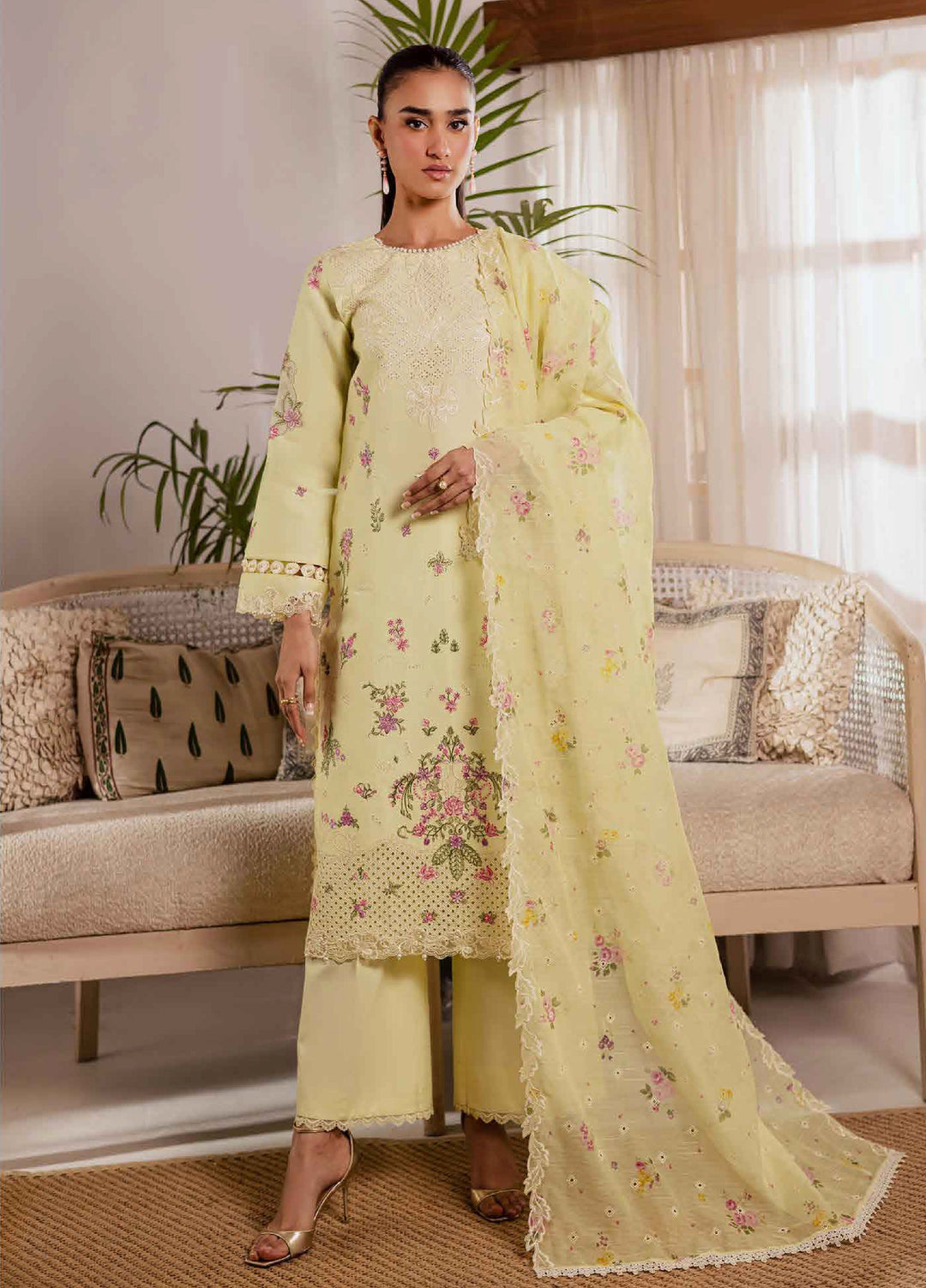 Selene by RajBari Unstitched Embroidered Lawn 3 Piece Suit RB26USL Zarif - Festive Collection