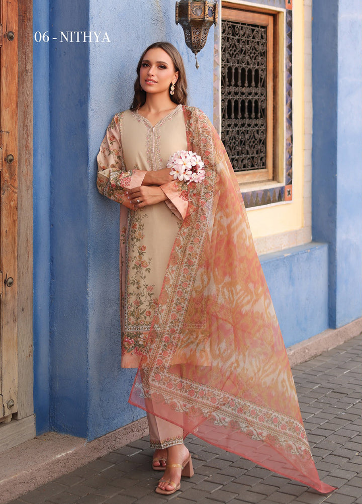 Xenia Formals Unstitched Embroidered Lawn 3 Piece Suit XE26ULS D-06 Nithya - Summer Collection