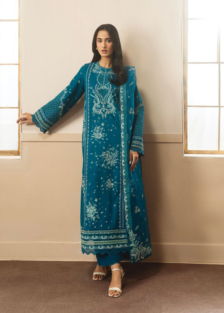 Whisper by Ayzel Unstitched Embroidered Lawn 3 Piece Suit AAF26ULW Olive ZWU-0140-3PO - Eid Collection