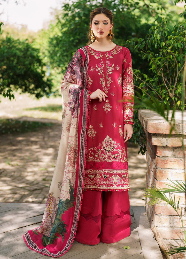 Shurooq Unstitched Luxury Lawn Embroidered 3 Piece SQ25 D-06 Gazelle - Festive Collection
