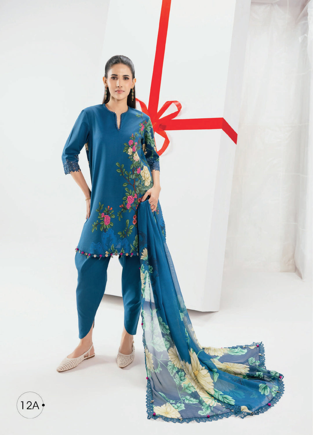M Basics by Maria B Unstitched Embroidered Lawn 3 Piece Suit MB26UMB MB-CUSV13-12A - Summer Collection