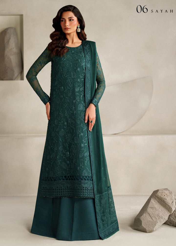 Muse Thread by Zarif Unstitched Chiffon Embroidered Suits 3 Piece ZRF25MT 06 SAYAH - Festive Collection