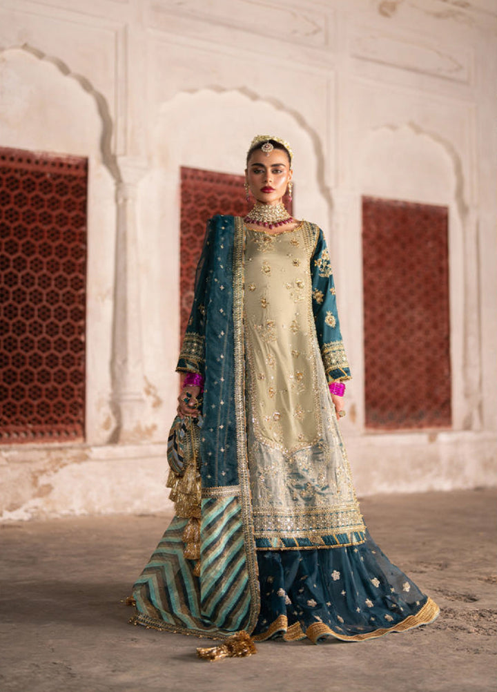 Zarlish Makhfi by Mohsin Naveed Ranjha Unstitched Embroidered Tissue Suits 3 Piece MNR25ZM Lehar - Festive Collection